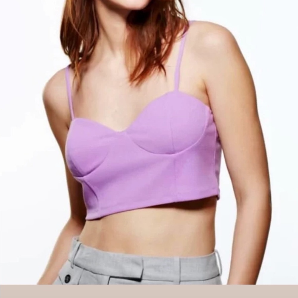 Zara Lavender Bustier Top